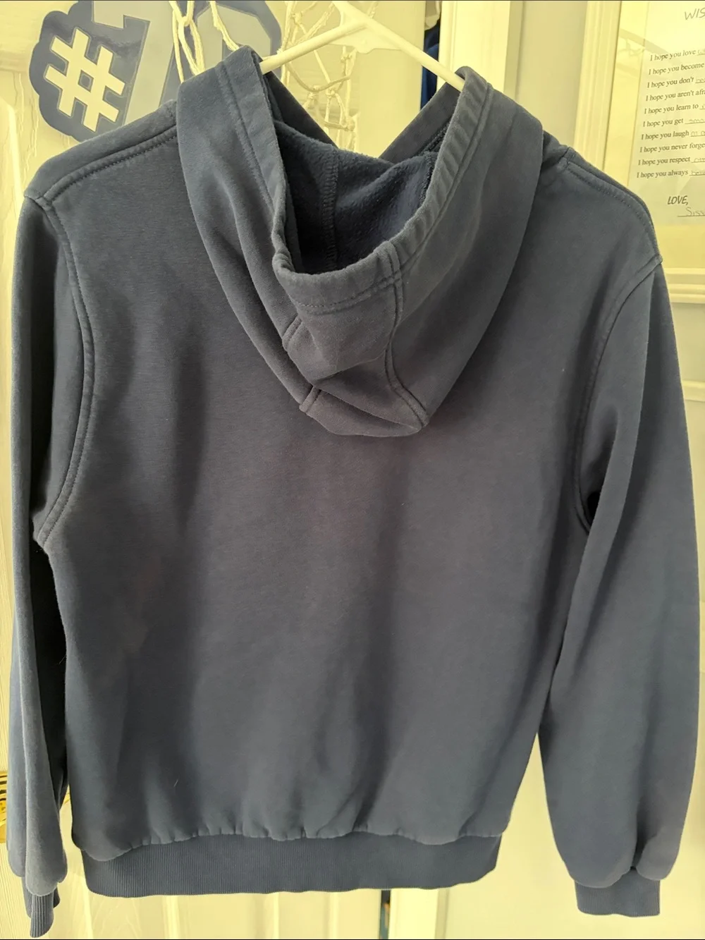 Nike Navy Blue Pullover Hoodie with White Swoosh